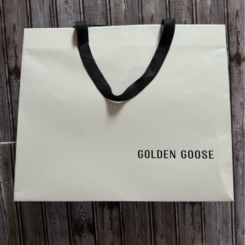 Golden Goose White shopping bag with Black Handles